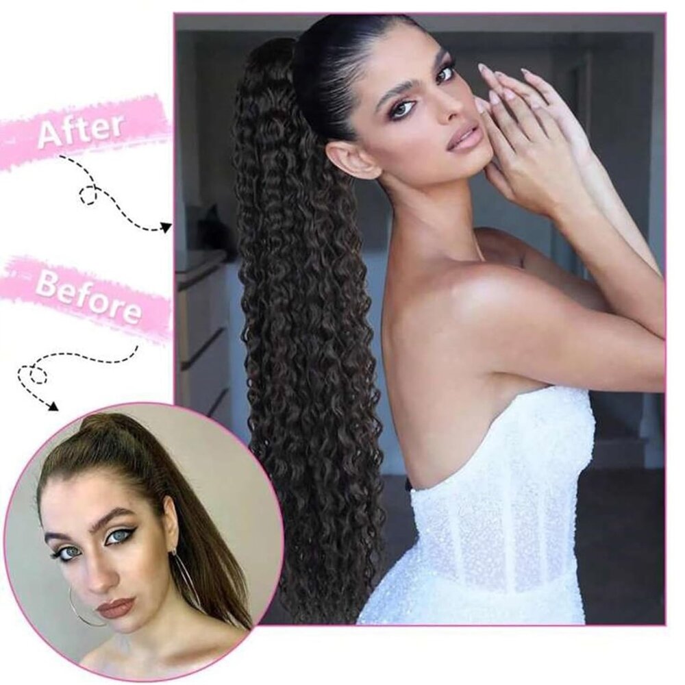 18" CTRLALT Ponytail Extension for Black Women Drawstring Clip in Hairpiece NEW - Picture 7 of 7